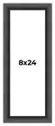 8x24 Contemporary Black Wood Frame UV Acrylic and Acid Free Foam Board