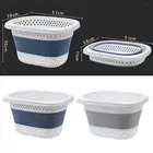 Plastic Collapsible Laundry Basket Cloth Wash Storage Bin with Handles