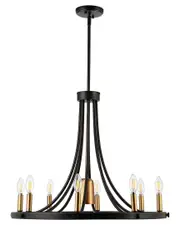 JONATHAN Y Urbanna 26.75in 9-Light Adjustable Iron Transitional Modern LED Chandelier