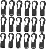 GANAZONO 25Pcs Black Bungee Cord Hooks Durable Hook Terminal Ends for Bundling Securing Goods for Camping Tents Outdoor Use Easy Installation Long Lasting Performance