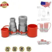 Flat Face Hydraulic Coupling Set - 23.78 GPM Flow Rate & Easy Use