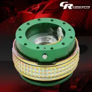 NRG UNIVERSAL ALUMINUM STEERING WHEEL QUICK RELEASE 2.1 GREEN/NEO CHROME PYRAMID