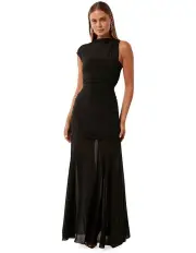 [Forever New] Lune Layered Mesh Maxi Dress in Black
