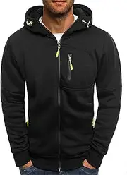 [Generic] Hoodies for Men Zip up Lightweight Hoodie Big and Tall Sweatshirt Casual Fashion Jackets Fall Tops with Zip Pockets