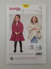 Burda Sewing Pattern 9353 Girls Coat 2 styles Pattern Size US 2-7 EUR 92-122 NEW