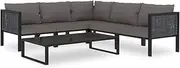 6 Piece Garden Lounge Set with Cushions Poly Rattan Anthracite Patio Bar Sets