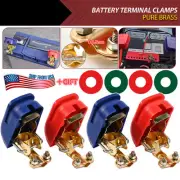 Car Battery Terminal Connectors 4PCS Quick Release Disconnect Negative Positive;