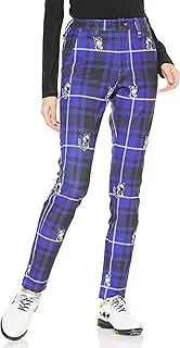 Jack Bunny(ジャックバニー) 263-2231022 Women's Long Pants, Doraemon Collaboration Product, Checkered Pattern, Golf, 150_Orange