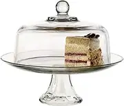 Anchor Hocking Glass Cake Serving Set Presence 4-in-1 Glass Cake Serving Set, Clear, 77160
