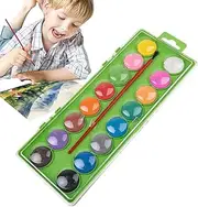 Watercolor Set - Watercolor Paint Set | 16 Colors Drawing Set, Travel Watercolor Set with Paintbrush, Toddler Doodling Set, Painting Art Supplies for Preschool, Educational Painting Set