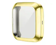 TPU Shell Case Screen Protector Frame Cover Bumper for Fitbit Versa 2 Watch TPU Protect Protective Durable Housing-Gold