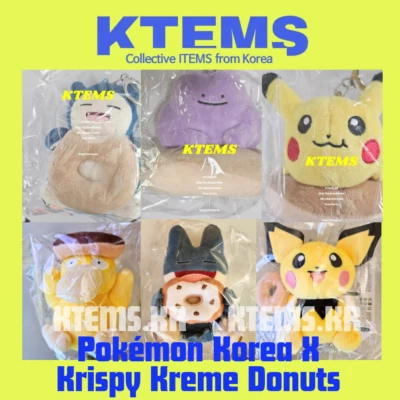 Pokemon Korea Krispy Kreme Donuts Plush Psyduck Snorlax Ditto Pickachu munchlax