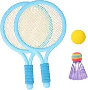 Abaodam Badminton Racket Portable Sports for Easy to Grip with Skid Handle for Play Enhances Hand Eye Coordination Great Present for Ages Random Color
