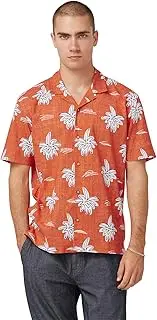 [Ben Sherman] Men's Red Palm Cuban Shirt