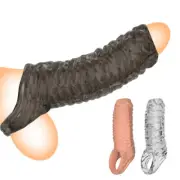 MALE Reusable Penis Extender Enlarger Extension Sleeve Big Girth Enhancer Condom