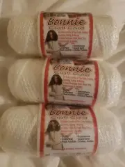 3 Vintage Pepperell Bonnie Macrame Braid Cord 4mm 50 Yards White Iris NOS