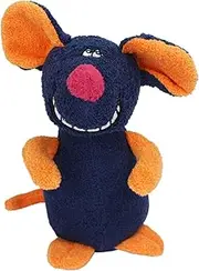 Multipet Deedle Dude 8-Inch Singing Mouse Plush Dog Toy, Blue