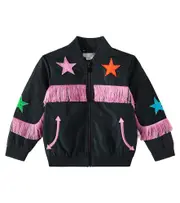 [Stella McCartney Kids] Stella McCartney Kids Fringed jacket Y 2 black