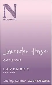 Dr. Natural Castile Bar Soap - Invigorating Body Wash for Sensitive Skin - Deeply Moisturizing Body Soap with Shea Butter - Lavender Haze - 113 g