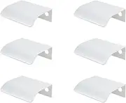 LC LICTOP Thick Curved Edge Pull Handles, 50mm/1.97" Edge Finger Tab Handle for Caibnets Drawer Closet Door Wardrobe Cupboard, 32mm/1.26" Hole Spacing, 6 Pcs Silver Edge Pulls