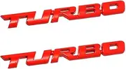 AICEL Turbo Car Emblem, 2 PCS 3D Metal Turbo Badge for Auto Side Body Fender Trunk, Automotive Replacement Decoration Decal Sticker, Tailgate Letter Nameplate for All Cars, Truck, SUV