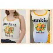 New Torrid 2 (2X 18/20) Sunkist Oranges Ringer Retro Punk Tee Tank Top