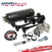 For Truck Car Train Horn Kit Loud System 1.5G Air Tank 150PSI 4 Trumpets Semi (for: Ford)