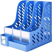 File Rack Plastic File Organizer File Box Notebook Rack Home Office Desktop Magazine Book Holders School Desk Tidy Storage Organiser Magazine Holders (Color : A)