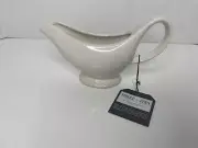 FIDDLE & FERN WHITE PORCELAIN GRAVY BOAT