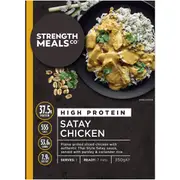 Strength Meals Co Frozen Satay Chicken High Protein 350g
