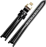 [BHUTMPJK] HPEPGCUCNT Leather Watch band Fit For Tissot Fit For Flamenco 1853 T094210 T0842 Women's strap Waterproof Glossy Notched bracelet 12mm