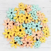 Little Birdie Sparkle Florettes Paper Flowers 80/Pkg-Pastel Palette