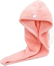 Super Absorbent Towel Coral Hair Drying Turban Quick Dry for Women for Curly Thick Hair(Pink)