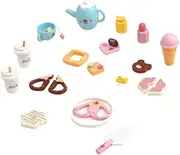 kokiya Kids Tea Party Set Kitchen Playset Wood Educational Role Play Pretend Play Toys Tea Set Teapot Cups Plate Cupcakes Dessert