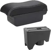 Nonuinz for Mini for Cooper R50 R52 R53 R56 R57 R58 F55 F56 F57 for Countryman R60 F60 2011-2019 Car Armrest Box Storage Box Car Armrest Box (Color : C3 Black White NOUSB)