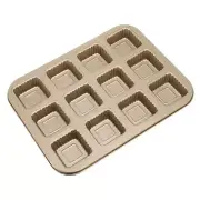 Ripple Muffins Pan 12-Cup Gold Nonstick Cupcake Pan for Oven Baking