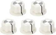 uxcell 5pcs 6.4mm Shaft Hole Potentiometer Volume Control Rotary Knobs Effect Pedal Knobs White