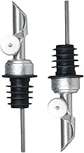 HEALEEP 2Pcs Stainless Steel Bottle Pourers Versatile Wine Oil and Vinegar Dispensers with Replaceable Stoppers Kitchen Accessories for Easy Pouring