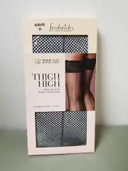 new Fredericks of hollywood lace top and fishnet backseam thigh high