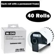 40Roll 4"x100’ Continuous Length Paper Label DK-2243 For Brother QL-1050N 1050