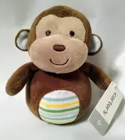 Carters Monkey Wobble Chime Plush Stuffed Baby Toy Lovey New With Tags 7"