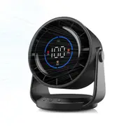 Table Fans Digital Display Rechargeable Fan Ultra Quiet Wall Mounted Desk Fans-Black