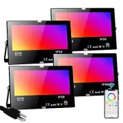 LED Flood Light Outdoor 800W Equivalent Bluetooth Smart Color Change Landscap...