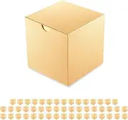 MALICPLUS 50 Gift Boxes 10x10x10 CM Gift Boxes with Lids, Small Gold Gift Boxes Bulk for Wedding, Party, Birthday,Bridesmaid Proposal Boxes for Light Gifts