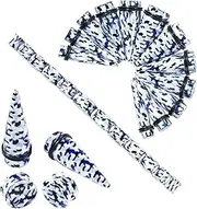 Longbeauty 24pcs Big Gauges Kit Ear Stretching Kit 00G-20mm Acrylic Tapers Plugs Body Piercing Set