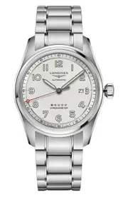 Longines Spirit Automatic Bracelet Watch, 42mm in Silver/White at Nordstrom One Size