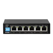 D-Link DGS-F1006P-E 6-Port Gigabit PoE Switch With 4 Long Reach PoE Ports and 2 Uplink Ports