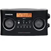 NEW Sangean PR-D5BK Portable AM/FM Radio Black Digital Tuner Dual Alarm Clock