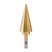 HSS Titanium Coated Step Drill Bit Set, 1/4" Hex Shank Quick Change Cone Bits...