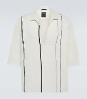 [Zegna] Zegna Oversized striped linen shirt UK 16,5 white